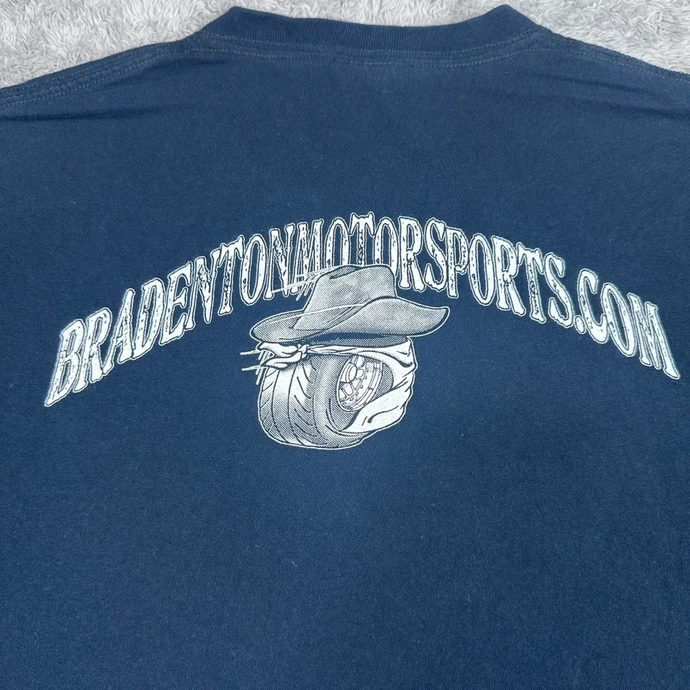 Gildan T-Shirt Mens 2XL Navy Blue 2010 Outlaw Drag‎ Racing Championship Graphic